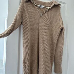 Old Navy Beige Ribbed Knit Dress